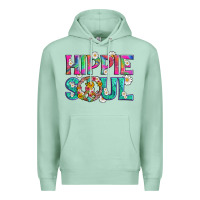 Seafoam hippie soul with tie dye and flowers Premium Hoodie - Artiststas