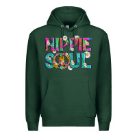 Sports Green hippie soul with tie dye and flowers Premium Hoodie - Artiststas
