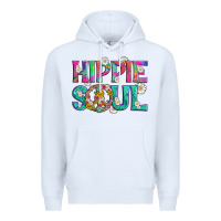 White hippie soul with tie dye and flowers Premium Hoodie - Artiststas