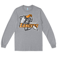Heather Grey omaha lancers Long Sleeve Tee - DesigneFamous