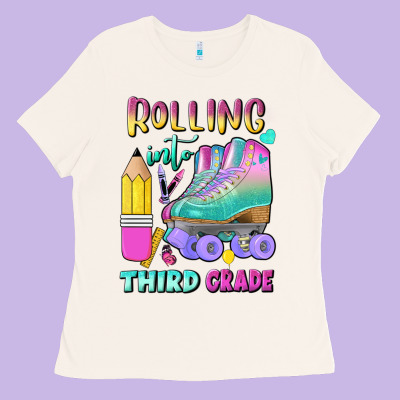 Rolling Into Third Grade Ladies Tee Designed By Bundleandbundleshop