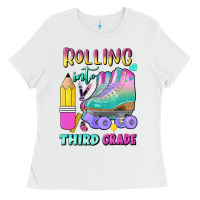 White rolling into third grade Ladies Tee - BundleAndBundleShop