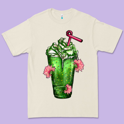 Western Cactus Cold Frappe Premium Tee Designed By Fadigitalartstudio