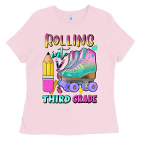 Bubblegum Pink rolling into third grade Ladies Tee - BundleAndBundleShop