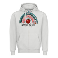 Dove Grey second grade rainbow Zipper Hoodie - RanaPortraitStore