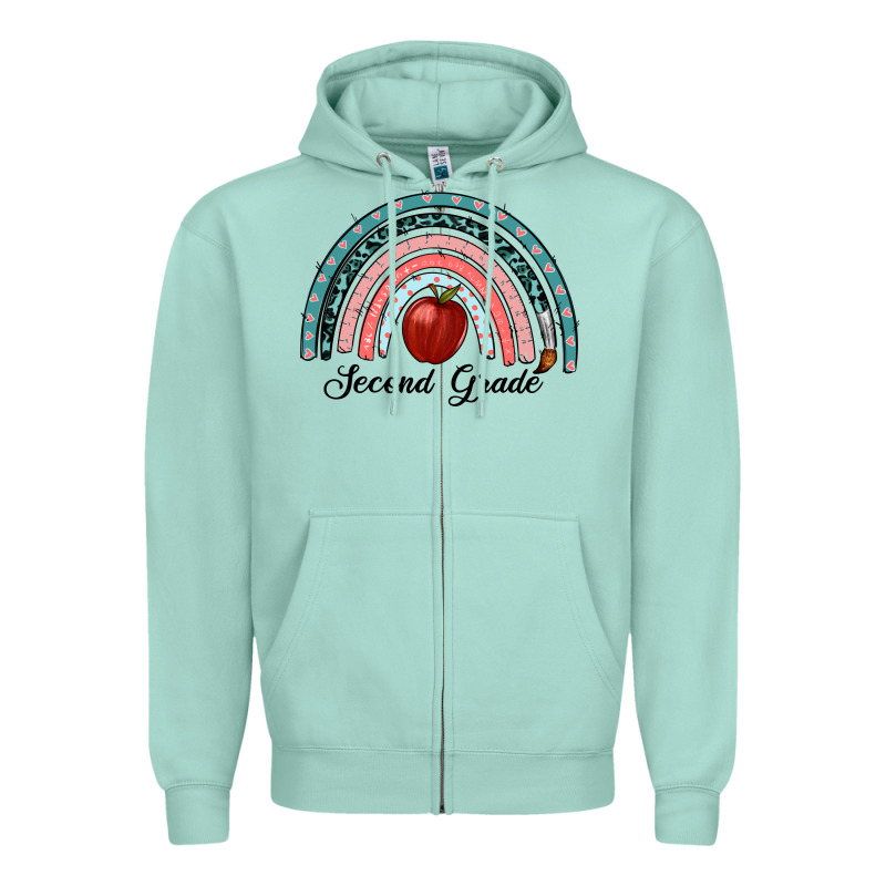 Second Grade Rainbow Zipper Hoodie by RanaPortraitStore | Teevron