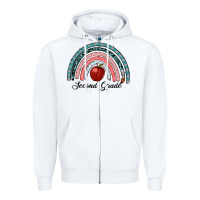 White second grade rainbow Zipper Hoodie - RanaPortraitStore