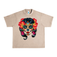 French Oak sugar skull Urban Heavy Tee - BundleAndBundleShop