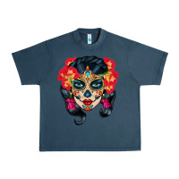 Midnight Navy sugar skull Urban Heavy Tee - BundleAndBundleShop