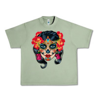 Oil Green sugar skull Urban Heavy Tee - BundleAndBundleShop