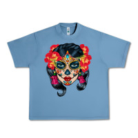 Pebble Blue sugar skull Urban Heavy Tee - BundleAndBundleShop
