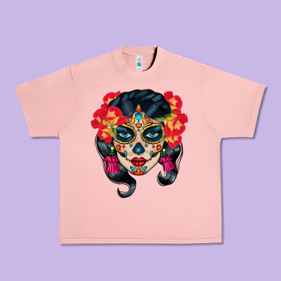 Sugar Skull Urban Heavy Tee Designed By Bundleandbundleshop