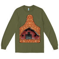 Army Green Barn Earning Long Sleeve Tee - CowhideDigitalArt