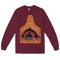 Burgundy Barn Earning Long Sleeve Tee - CowhideDigitalArt