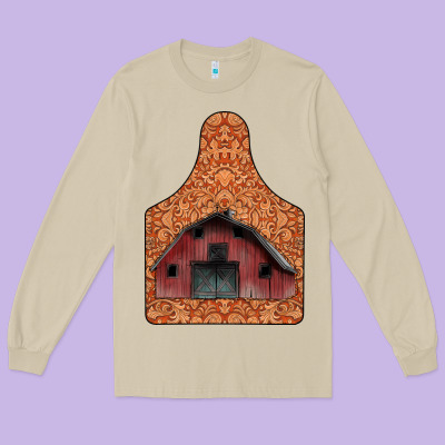 Barn Earning Long Sleeve Tee Designed By Cowhidedigitalart