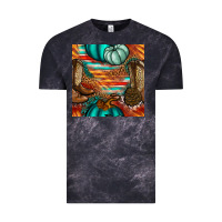 Cloud Black western thanksgiving seamless pattern Vintage Tee - BundleAndBundleShop