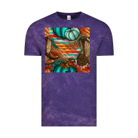 Cloud Purple western thanksgiving seamless pattern Vintage Tee - BundleAndBundleShop