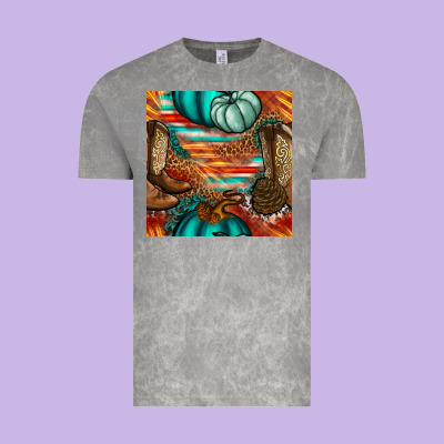 Western Thanksgiving Seamless Pattern Vintage Tee Designed By Bundleandbundleshop