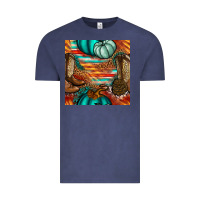Vintage Denim western thanksgiving seamless pattern Vintage Tee - BundleAndBundleShop