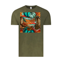 Vintage Olive western thanksgiving seamless pattern Vintage Tee - BundleAndBundleShop