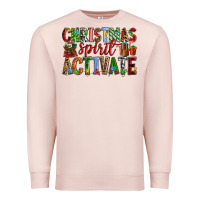 Pale Pink Christmas Spirit Activate Premium Sweatshirt - RanaPortraitStore