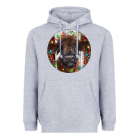 Heather Grey Western Christmas Calf Heavyweight Hoodie - RanaPortraitStore