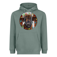 Sage Western Christmas Calf Heavyweight Hoodie - RanaPortraitStore