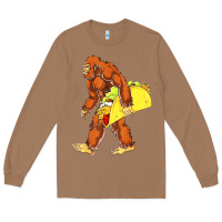 Toasted Coconut bigfoot carrying taco Long Sleeve Tee - DesigneFamous