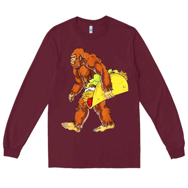Bigfoot Carrying Taco Long Sleeve Tee by DesigneFamous | Teevron