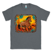 Charcoal Heather horse with sunflowers turquoise gemstone western sunset leopard backgr Classic Tee - Artiststas