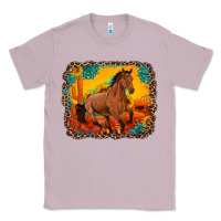 Lilac horse with sunflowers turquoise gemstone western sunset leopard backgr Classic Tee - Artiststas