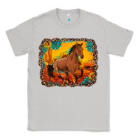 Moon Dust horse with sunflowers turquoise gemstone western sunset leopard backgr Classic Tee - Artiststas
