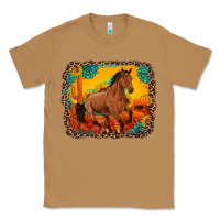 Toasted Coconut horse with sunflowers turquoise gemstone western sunset leopard backgr Classic Tee - Artiststas