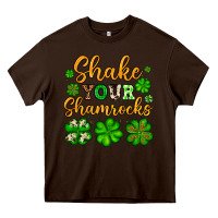Chocolate Brown St. Patrick's Shake your shamrocks Heavy Core Tee - OliviaCreatesArt