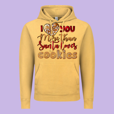 I Love You More Than Santa Loves Cookies Vintage Hoodie Designed By Lillyallendesigns