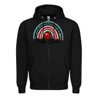 Black sixth grade rainbow Zipper Hoodie - RanaPortraitStore