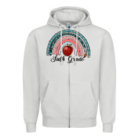 Dove Grey sixth grade rainbow Zipper Hoodie - RanaPortraitStore