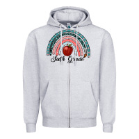 Heather Grey sixth grade rainbow Zipper Hoodie - RanaPortraitStore