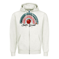 Oatmeal Heather sixth grade rainbow Zipper Hoodie - RanaPortraitStore
