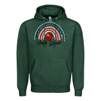 Sports Green sixth grade rainbow Zipper Hoodie - RanaPortraitStore