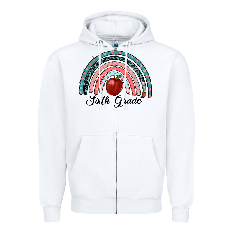 Sixth Grade Rainbow Zipper Hoodie by RanaPortraitStore | Teevron