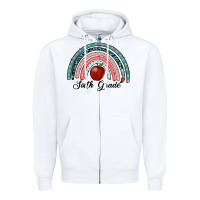 White sixth grade rainbow Zipper Hoodie - RanaPortraitStore