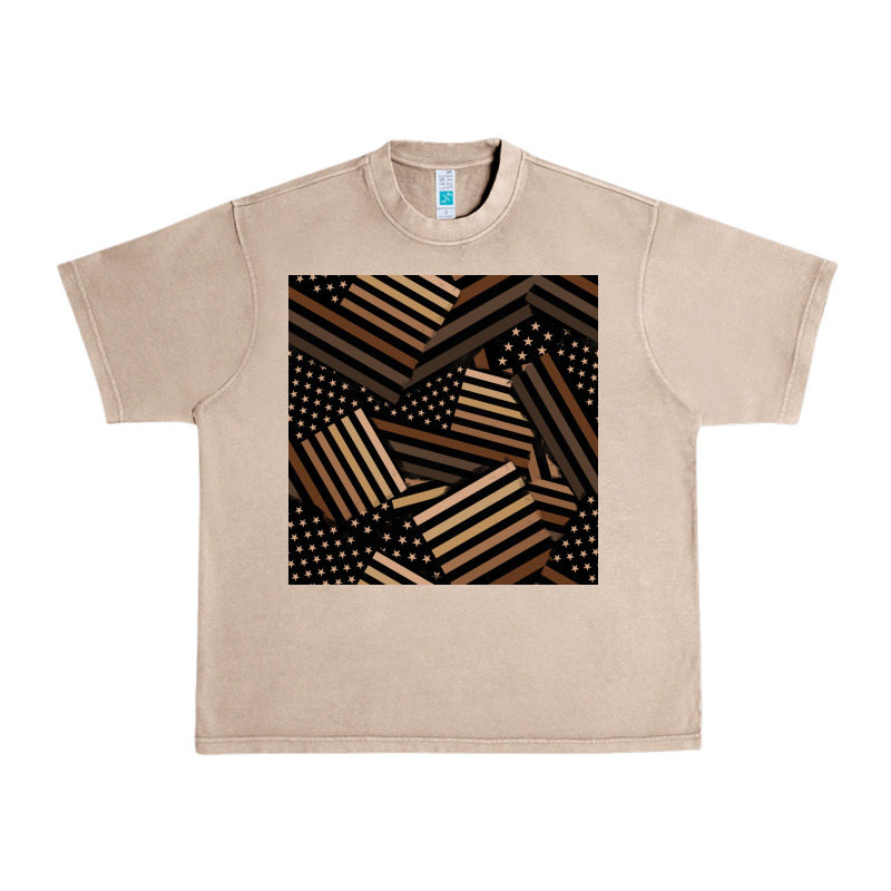 Melanin American Flag Seamless Pattern Urban Heavy Tee by BundleAndBundleShop | Teevron