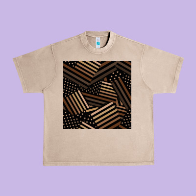 Melanin American Flag Seamless Pattern Urban Heavy Tee Designed By Bundleandbundleshop