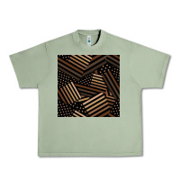 Oil Green melanin american flag seamless pattern Urban Heavy Tee - BundleAndBundleShop