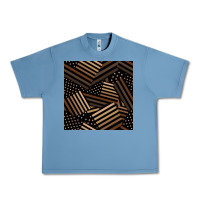 Pebble Blue melanin american flag seamless pattern Urban Heavy Tee - BundleAndBundleShop