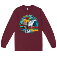 Burgundy beach please Long Sleeve Tee - CowhideDigitalArt