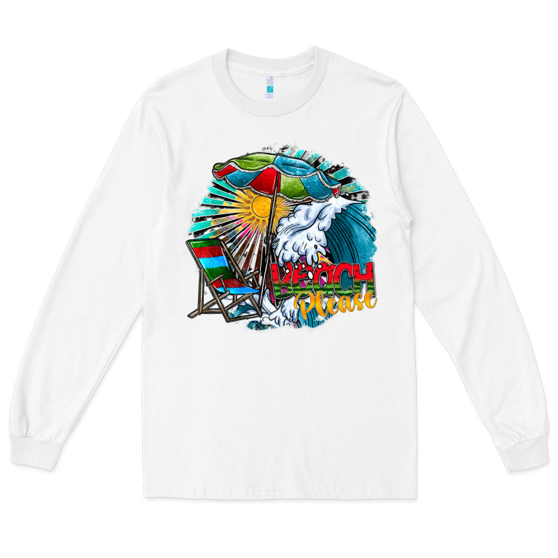 Beach Please Long Sleeve Tee by CowhideDigitalArt | Teevron