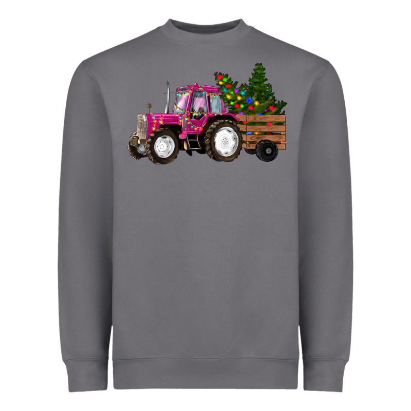 Pink Christmas Farm Tractor Heavyweight Sweatshirt by RanaPortraitStore | Teevron
