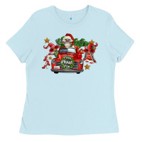 Baby Blue merry christmas truck gnomies Ladies Tee - FaDigitalArtStudio